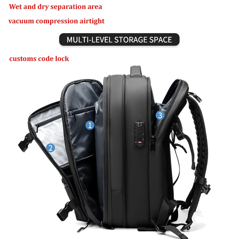 Vacuum Compression Backpack, Suitable For 17-inch Laptop & Waterproof Material