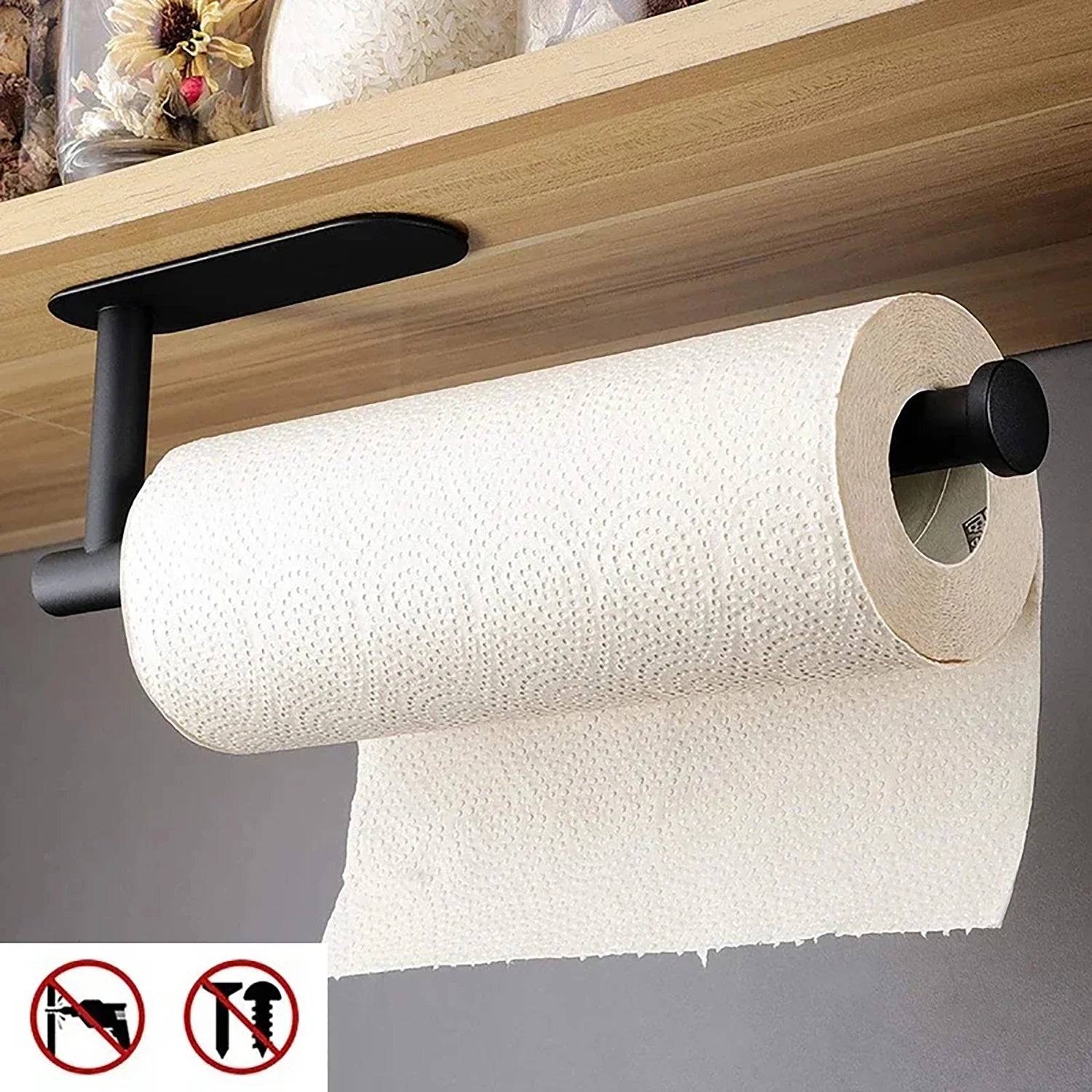 Kitchen Paper Towel Holder Convenient, Waterproof, Rustproof & Self-Adhesive - Vertex Select