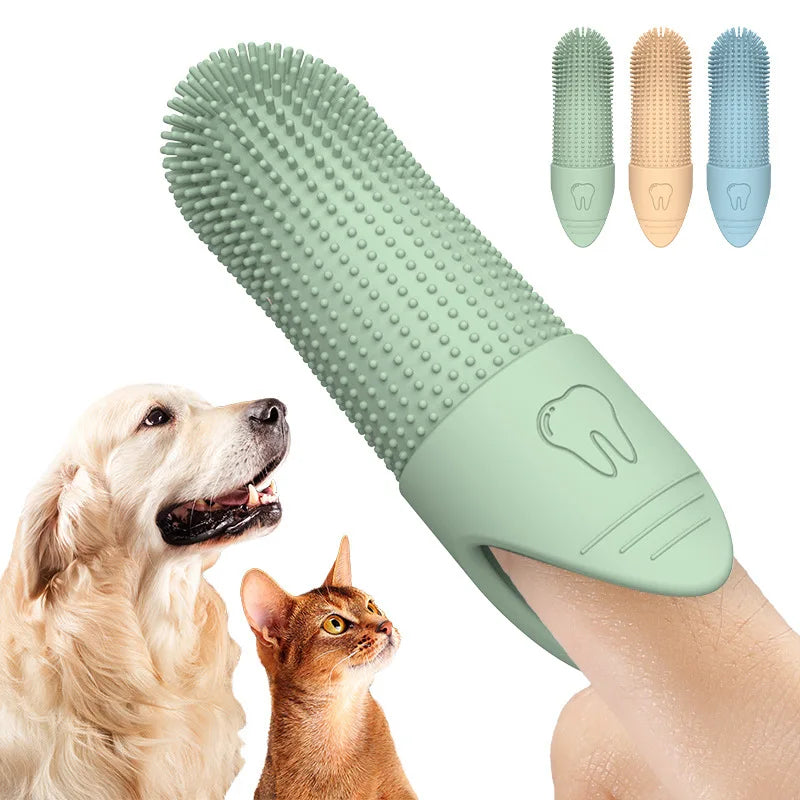 360° Silicone Pet Finger Toothbrush, Suitable For Dogs & Cats, Pet Dental Care - Vertex Select