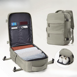 Vertex Select FLCC 2637 multifunctional backpack in grey and brown with large capacity, waterproof, and wear-resistant for versatile use.