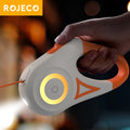 ROJECO 5M Automatic Retractable Dog Leash, Ergonomic Design, LED & RGB Light