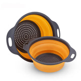 Silicone Round Folding Drain Basket Colander Fruits & Vegetables Strainer - Vertex Select