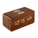 Niditon NIXR02 Wooden Digital Alarm Clock, Wireless Charging & Sound Control