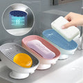 Bathroom Soap Dish Holder, Super Suction Cup, Self-Draining & Easy Cleaning