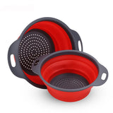 Silicone Round Folding Drain Basket Colander Fruits & Vegetables Strainer - Vertex Select