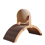 Solid wooden cat scratching ball from Vertex Select, durable and bite resistant pet scratcher for cats, multifunctional design.