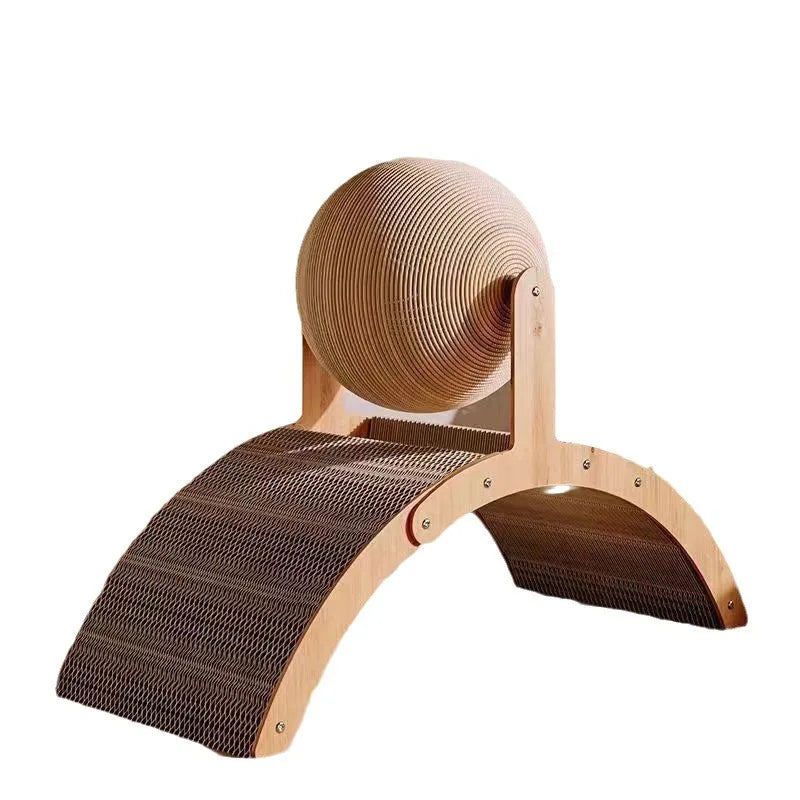 Solid wooden cat scratching ball from Vertex Select, durable and bite resistant pet scratcher for cats, multifunctional design.