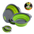 Silicone Round Folding Drain Basket Colander Fruits & Vegetables Strainer - Vertex Select