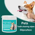 Pet Teeth Cleaning Finger Wipes for Cats & Dogs Pet Dental Care 50 Pieces - Vertex Select