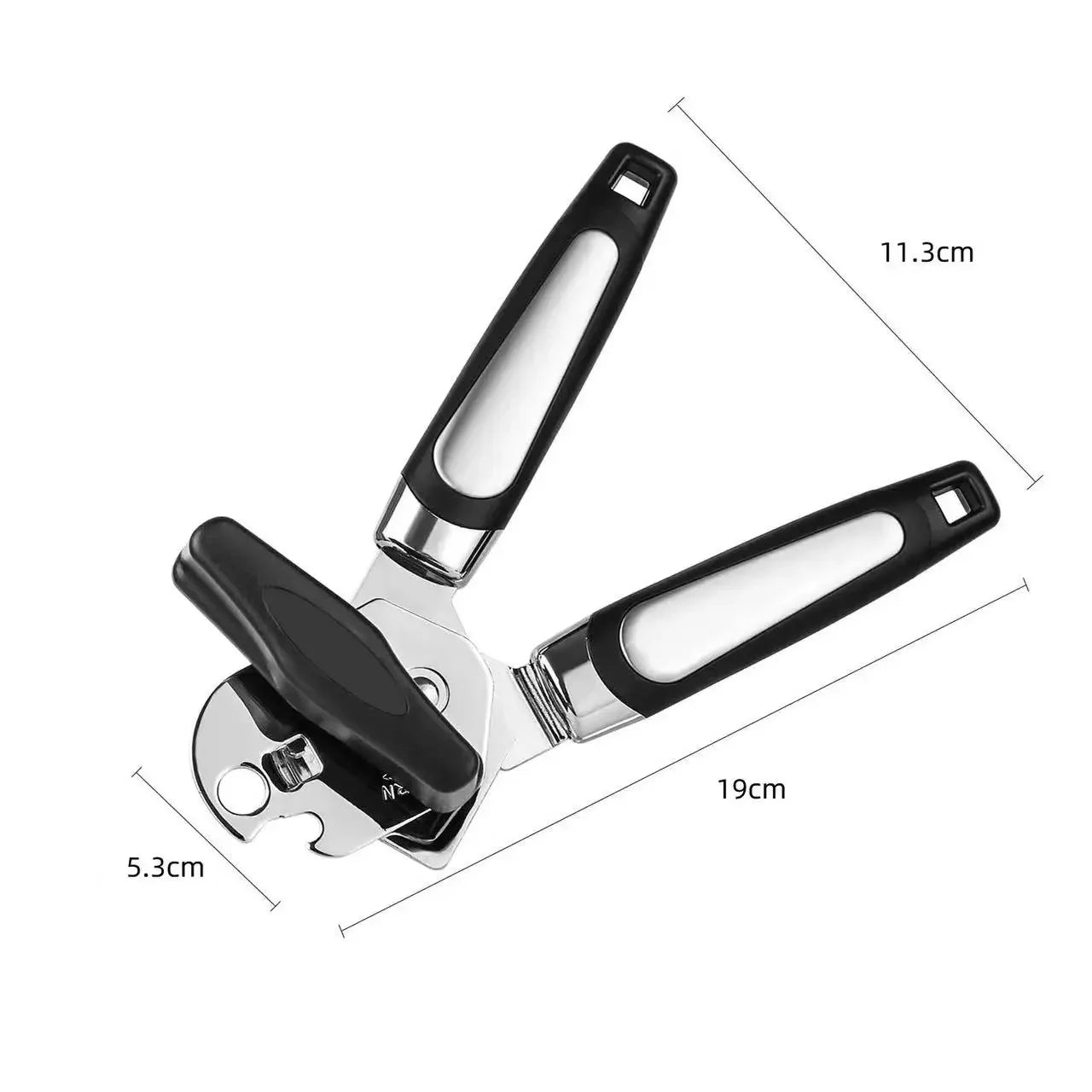 Premium Stainless Steel Tin & Can Opener With Ergonomic Grip Anti-Slip Handle - Vertex Select