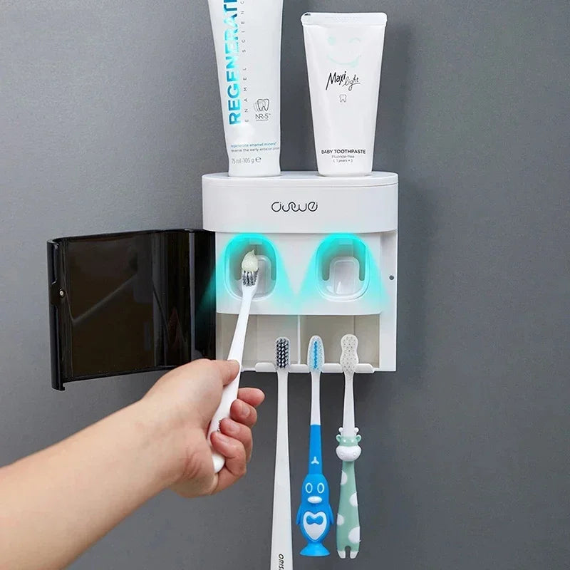 Wall-Mounted Toothbrush Holder & Automatic Toothpaste Dispenser - Vertex Select