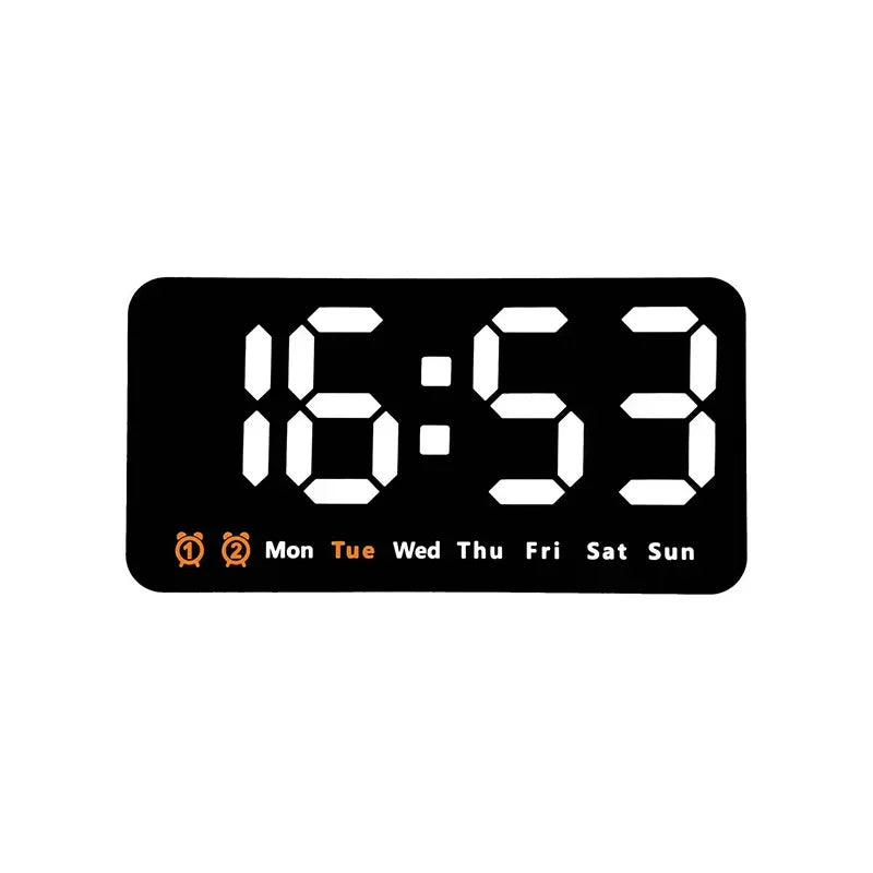 Voice Control Large Digital Wall Alarm Clock, Date & Day Of The Week Display - Vertex Select