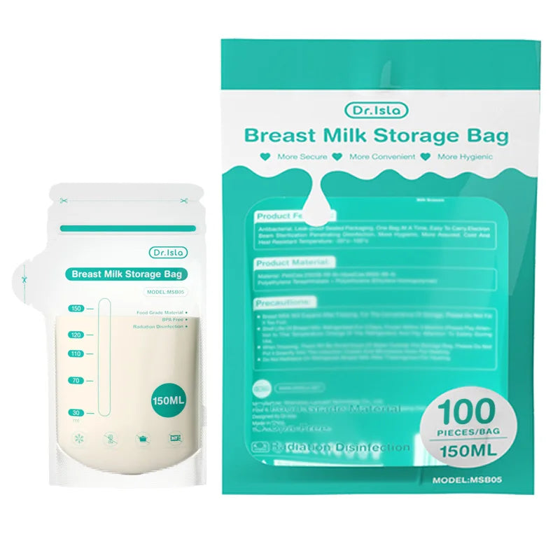 Dr Isla MSB05 Breast Milk Storage Bag, Easy To Store, 100 Pieces/Bag & 150ml