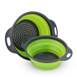 Silicone Round Folding Drain Basket Colander Fruits & Vegetables Strainer - Vertex Select