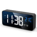 LED Digital Alarm Clock With Temperature Display, Dual Alarms & Rechargeable - Vertex Select
