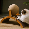 Solid wooden cat scratching ball from Vertex Select, durable and bite-resistant pet toy designed for feline scratching and play.