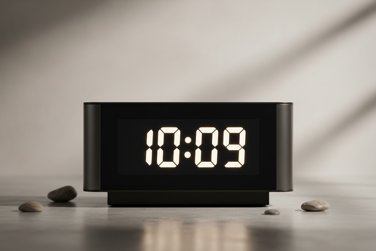 Create a high-quality image of a modern digital clock.